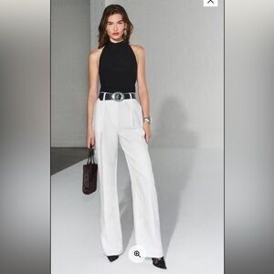 Reformation Black and White Wide Leg Pants